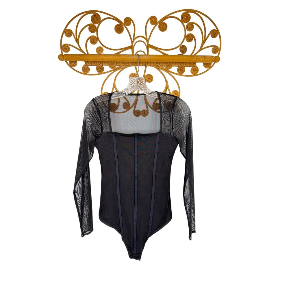 Abercrombie mesh long sleeve bodysuit Black S